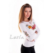 Embroidered t-shirt with long sleeves "Malves" on white